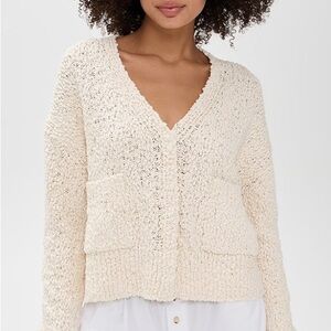 Lunya Textured Cotton Snap Front Cardigan